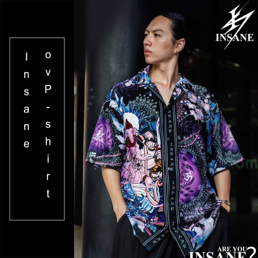 เสื้อเชิ้ตโอเวอร์ไซส์ สุริยคเณศศิลป์ CHANDRA GANESHA Artwear Collection Oversizedshirt INSANE