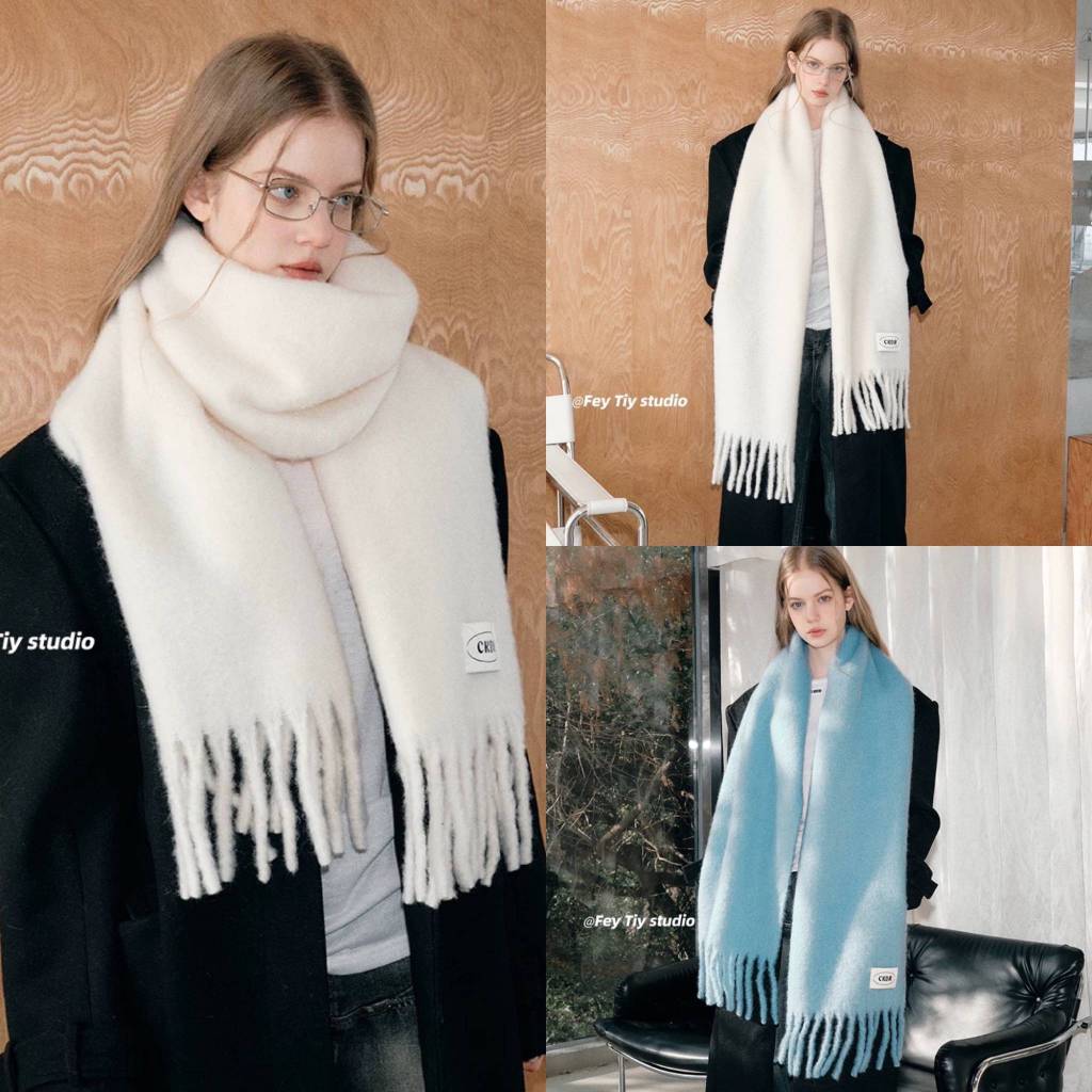 (มีหลายสี) gurls.girl | Fey tiy big wool scarf ผ้าพันคอผืนใหญ่กันหนาว มีหลายสี ส่งจากไทย