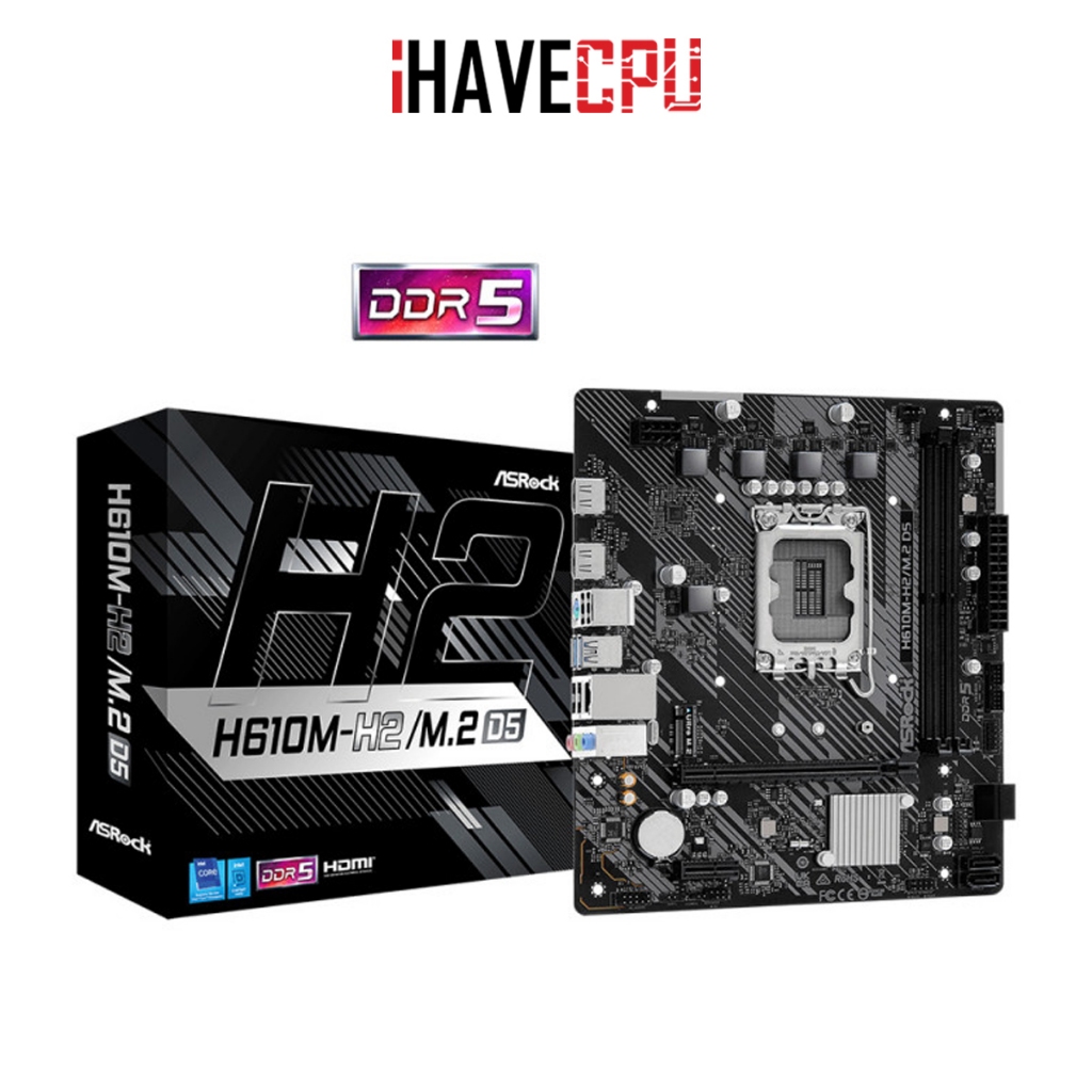 iHAVECPU MAINBOARD (เมนบอร์ด)(1700) ASROCK H610M-H2/M.2-D5