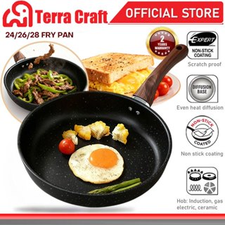 Terra Craft 24/26/28cm การเคลือบหินทางการแพทย์ กระทะไม่ติด ท…