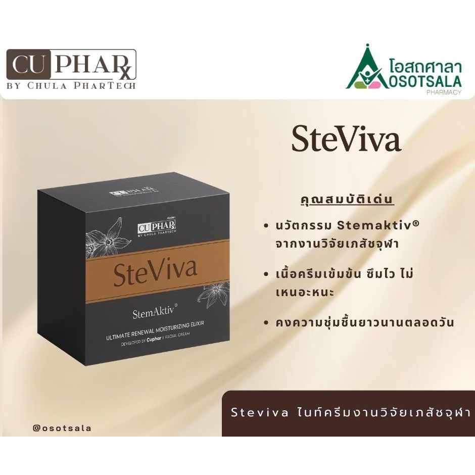 CUphar SteViva Facial cream ผลิตภัณฑ์บำรุงผิว จากคณะเภสัช จุฬาฯ