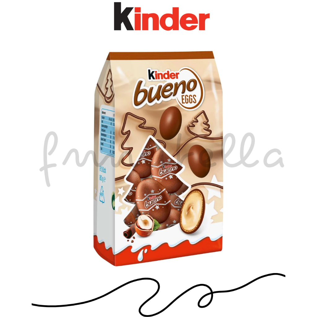 Kinder Bueno Eggs 1 ห่อ มีประมาณ 8 ชิ้น  น้ำหนัก 80 กรัม  สินค้าจากอิตาลี E.20/04/26
