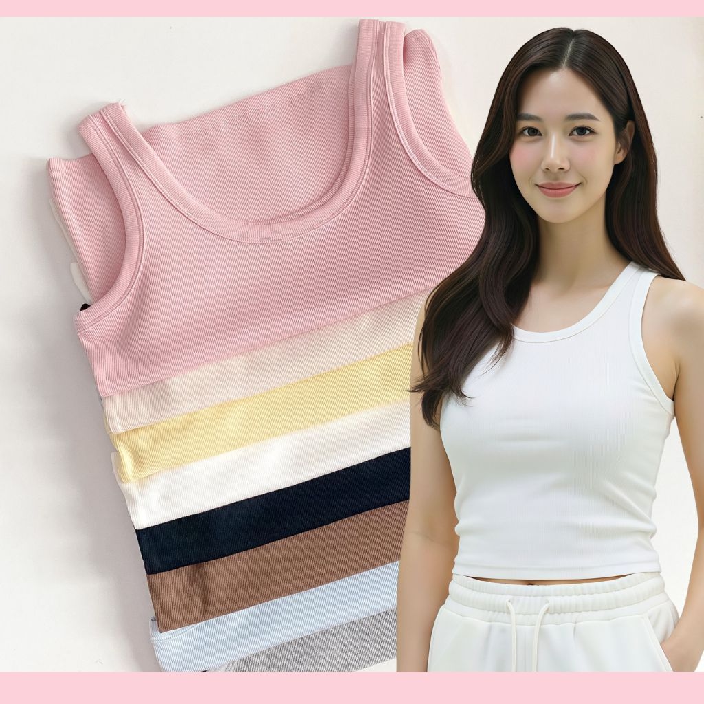 🍒Ninamee เสื้อกล้ามคอยู อก30-42 นิ้ว ทรงสวย ผ้ายืดใส่สบาย เสื้อกล้ามคอเว้า เสื้อกล้ามผู้หญิง เสื้อซับใน#NN78
