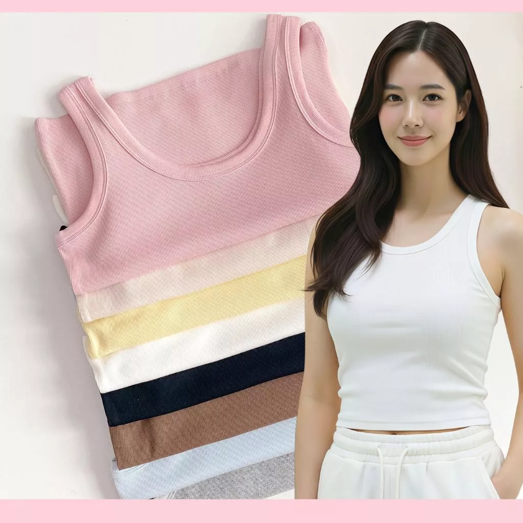 🍒Ninamee เสื้อกล้ามคอยู อก30-42 นิ้ว ทรงสวย ผ้ายืดใส่สบาย เสื้อกล้ามคอเว้า เสื้อกล้ามผู้หญิง เสื้อซับใน#NN78
