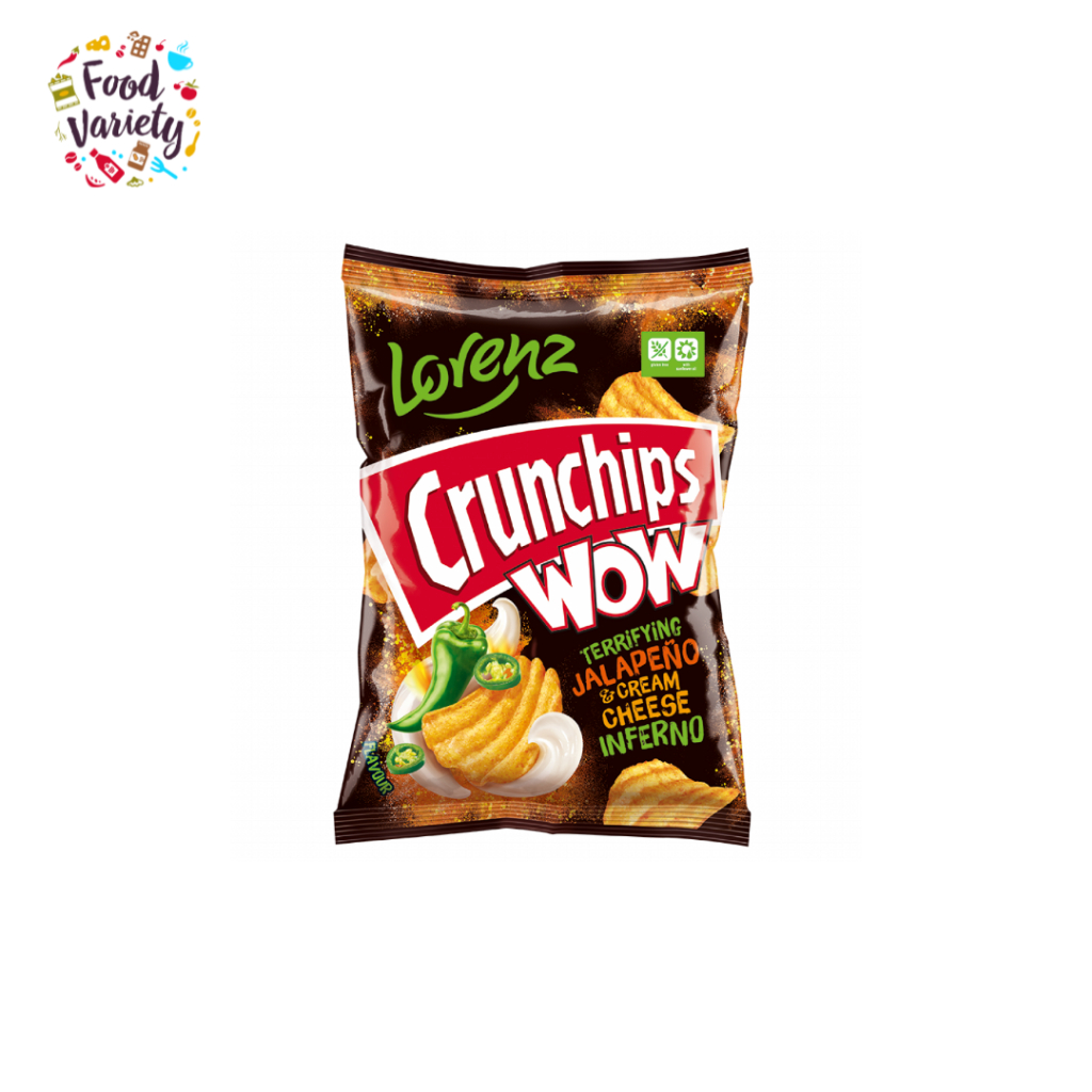 [BestBefore 31Mar2026] Lorenz Crunchips Wow Jalapeno & Cream Cheese Inferno Flavour Crisps 80g
