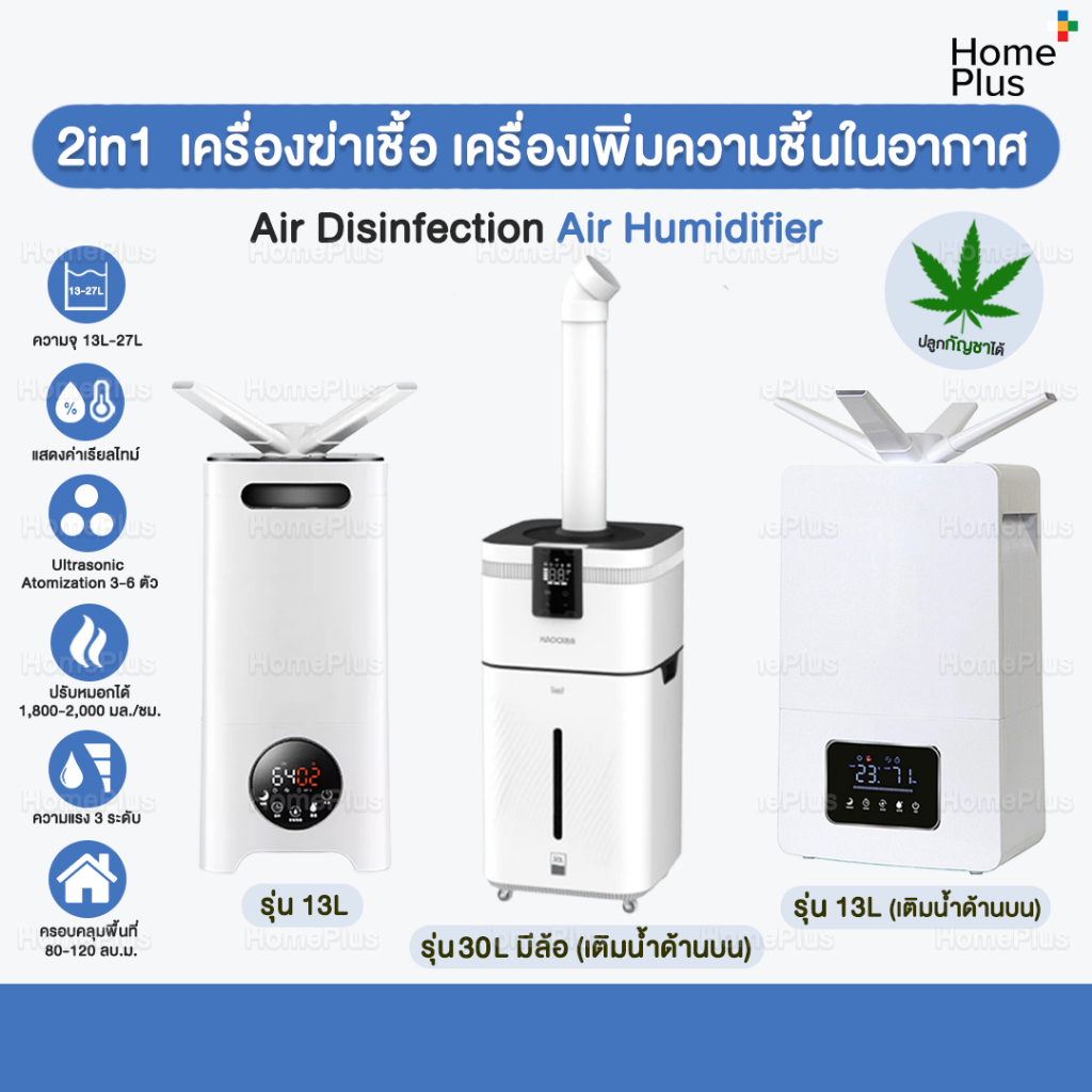 2in1 เครื่องพ่นฆ่าเชื้อ เครื่องเพิ่มความชื้นในอากาศ 13L 30L ทำงานระบบ atomization โรงเรือน ต้นไม้ Clinic เครื่องพ่นหมอก