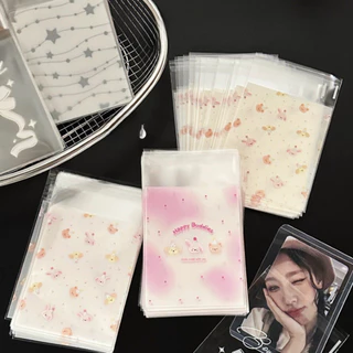 [แพ็ค50ใบ] ถุงฝากาว ถุงแก้ว OPP ซองพลาสติกใส ถุงใส่เฟรมการ์ด ซองใส่เฟรมการ์ด ซองใส่การ์ด ลายดาว [PB44]