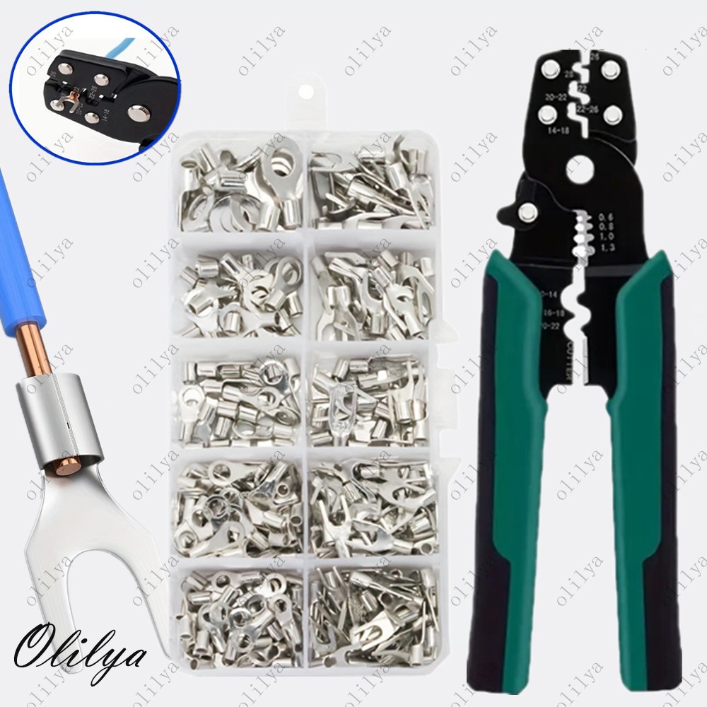 8นิ้ว คีมย้ำ หางปลา หางปลา OT หางปลากลมแบบเปลือย ยกกล่อง 320 ตัว ครีมยำสายไฟ คีมหนีบหางปลา คีมยำ้หาง