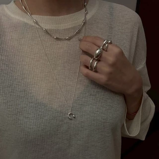bamboo chain necklace สร้อยคอเงินแท้ ปรับความยาวได้