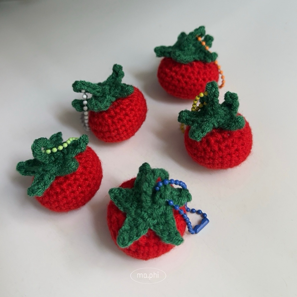 พวงกุญแจมะเขือเทศถักไหมพรม🍅 - รูปที่ 2