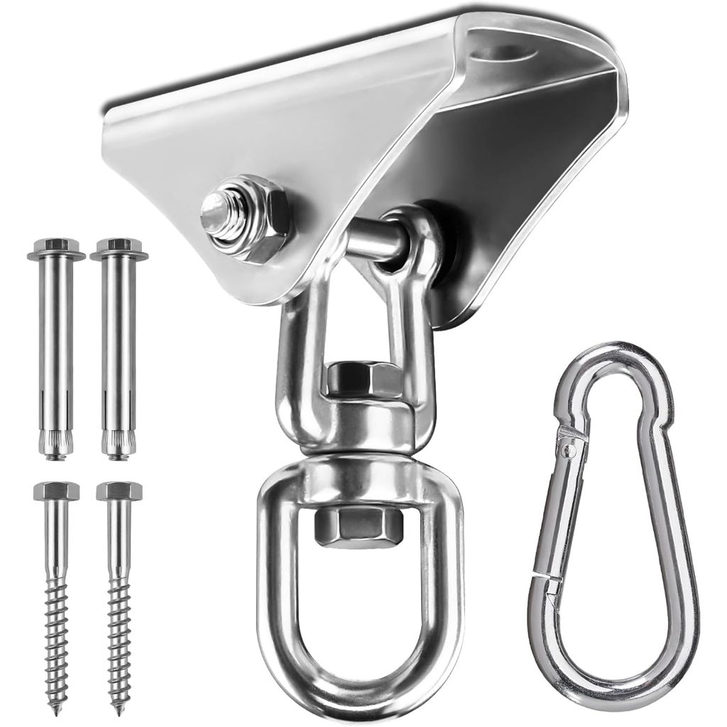 ชุดขาแขวนหมุนได้ 360° สำหรับงานหนัก ตะขอแขวนสำหรับ แปลญวน เก้าอี้ Heavy-duty 360° swivel mounting bracket Hanging hooks