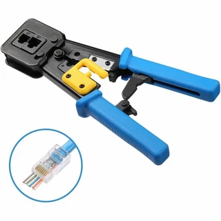 Upliftish คีมย้ำหัวแลน RJ45 คีมย้ำเข้าหัวแลน Cat6 Cat5E RJ45 RJ11 ใช้ได้ทั้งหัวธรรมดา และหัวทะลุ