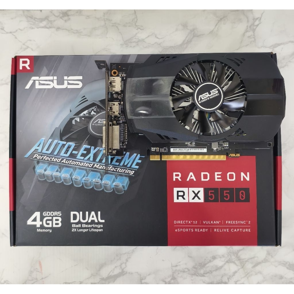 ASUS Radeon RX550 4G DDR5 มือสอง ไม่ต่อไฟเพิ่ม