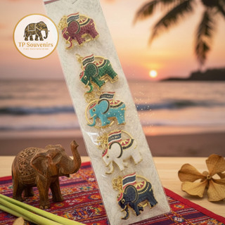 พวงกุญแจช้างไทย (ชุด 5 ชิ้น) ของที่ระลึกไทย Thai Souvenir ช้างมงคล งานพรีเมียม ของขวัญ ของฝากชาวต่างชาติ Elephant Keycha