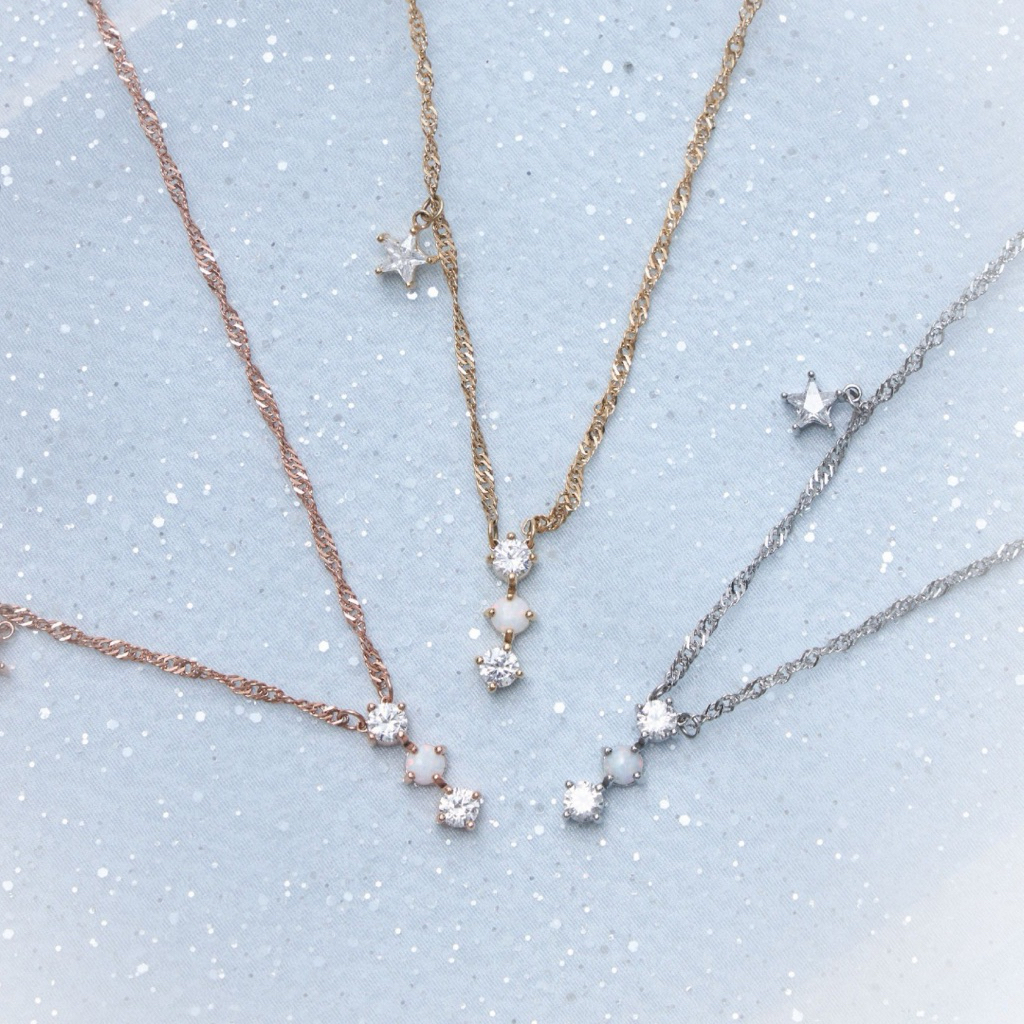 earika.earrings - frost starlight necklace สร้อยคอห้อยโอปอลเพชร วัสดุสแตนเลส (stainless steel) เหมาะสำหรับคนแพ้ง่าย