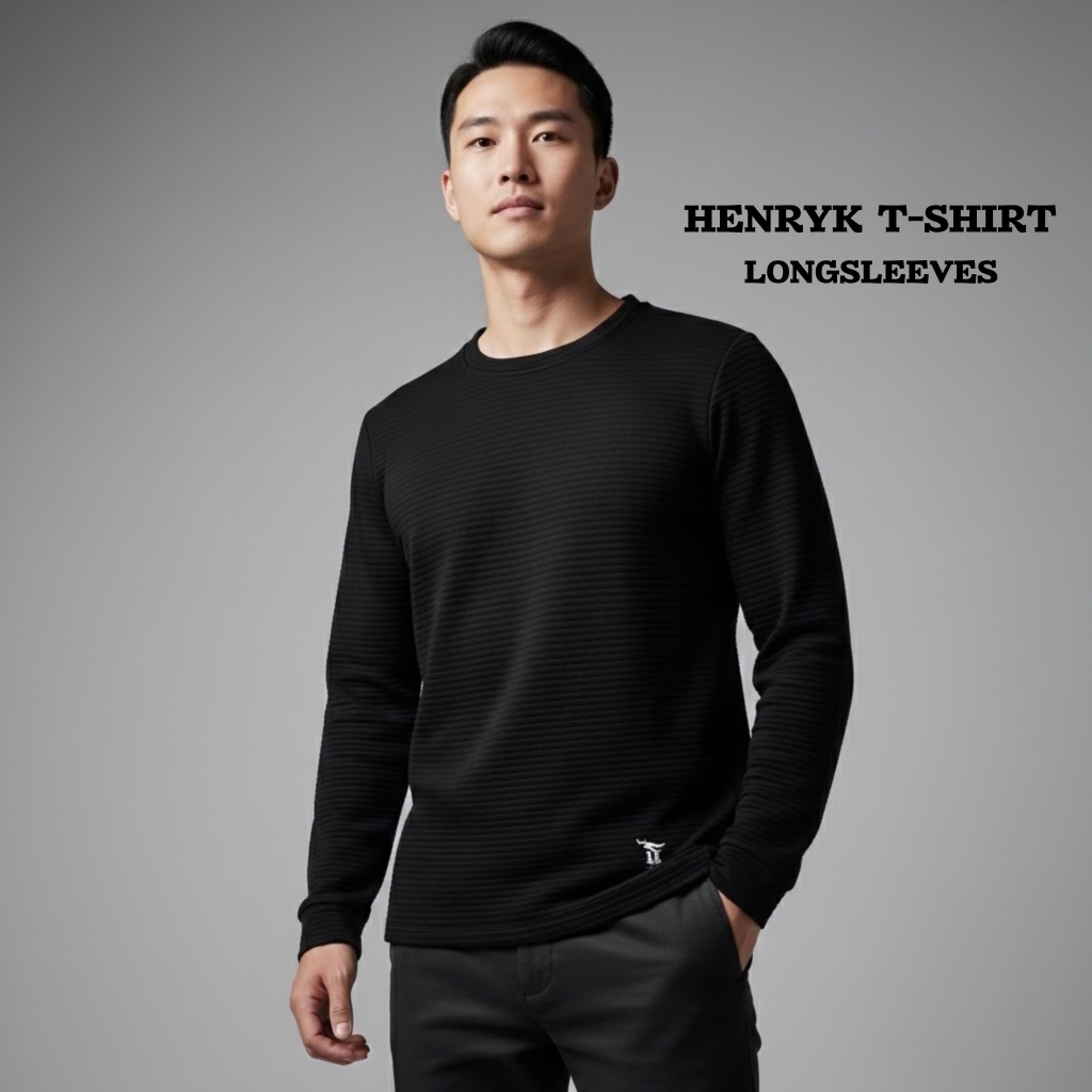 เสื้อแขนยาว HENRYK T-SHIRT LONGSLEEVES ASH BLACK มีไซส์ใหญ่