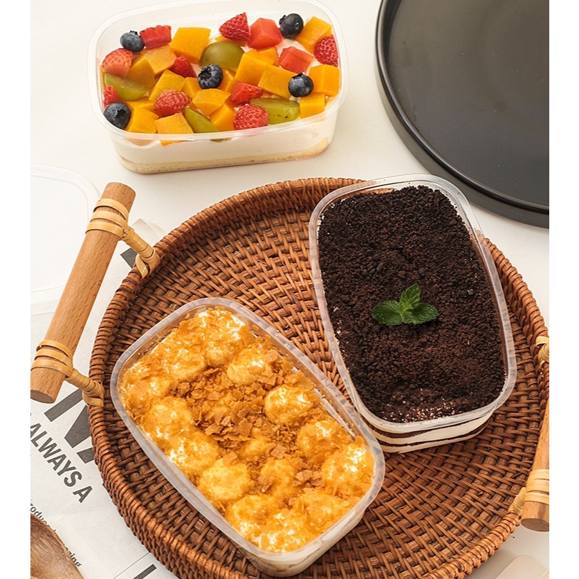 กล่องใส่ขนม PET กล่องใส+ฝา (W092/300ml./20/50ชุด)