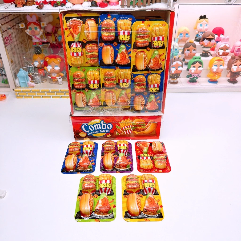 ช็อกโกแลตบิสกิต คอมโบ ฟาสต์ฟู้ด 1 กล่อง 30 ชิ้น ขนม1บาท