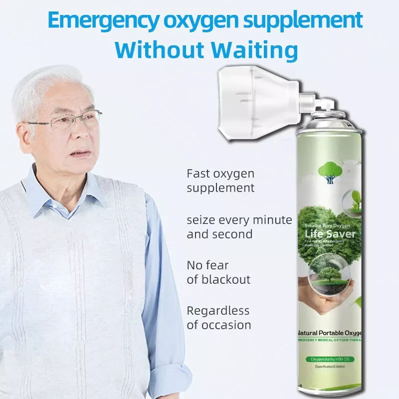 อ๊อกซิเจนพกพา 1000ml (ถัง/ขวดกระป๋อง) บริสุทธิ์99.5% - บรรเทาอาการหายใจไม่สะดวก ขาดออกซิเจน สำหรับครรภ์/เดินทาง/บ้าน ใช้ - รูปที่ 3
