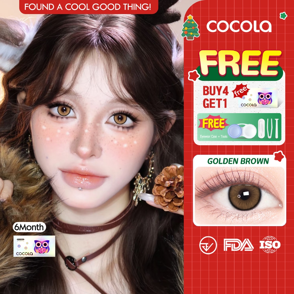 【Buy 5 Get 1 Free】COCOLA Violet คอนแทคเลนส์ 💛 Color Contact Lens สีโกลด์/ม่วง | DIA 14.0-14.5mm,HB328-1