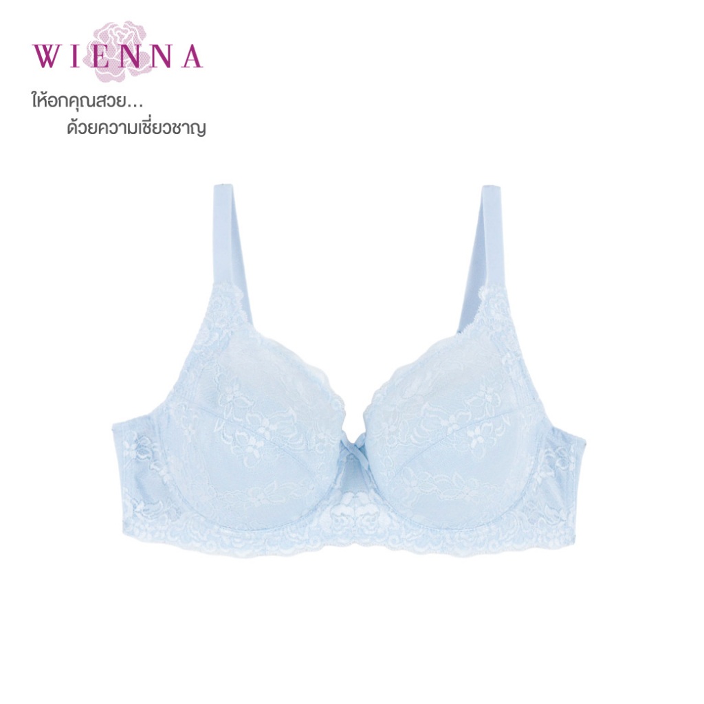 WIENNA Best Seller DB23728 เสื้อชั้นใน Beauty 5 Cup  ไซซ์ใหญ่ สีดำ สีเนื้อ ฟ้า (Tulip Carnation)