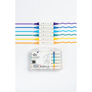 [2หัว] ORI Dual Acrylic ปากกาอะคริลิคโอริ 2 หัวในด้ามเดียว