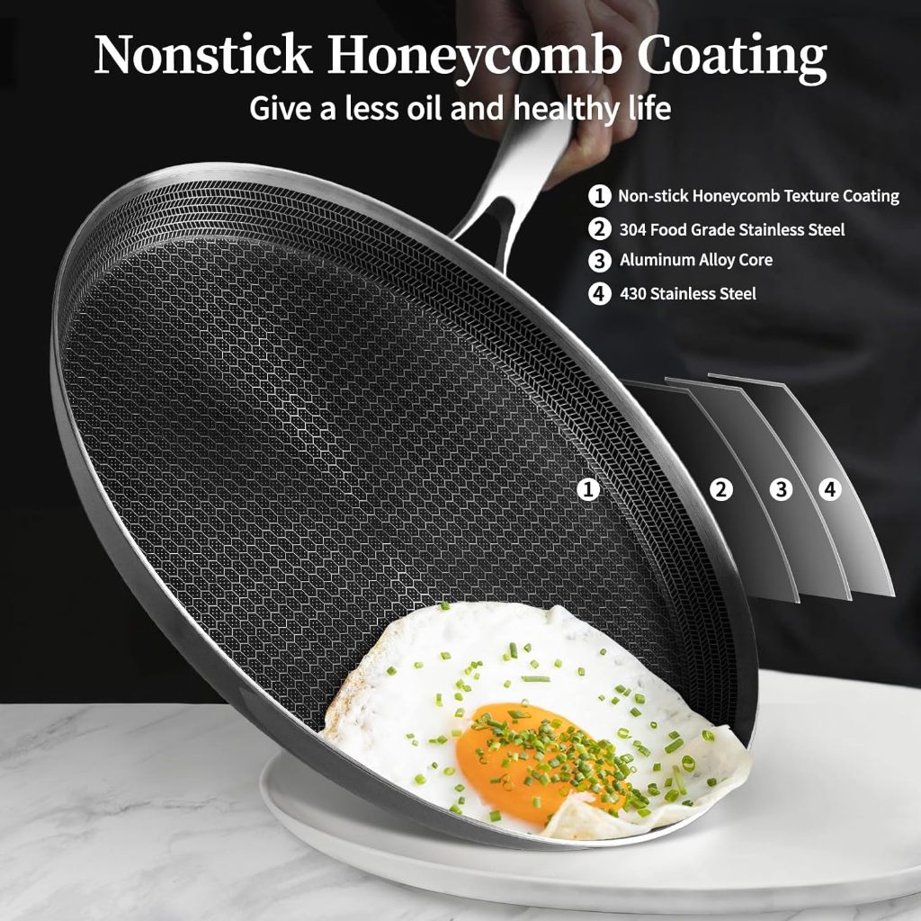 Terra Craft Honeycomb Non-Stick Coating กระทะพิซซ่า - สำหรับทำครีปและพิซซ่า ใช้งานได้กับทุกประเภทเตา ทำความสะอาดง่าย - รูปที่ 5