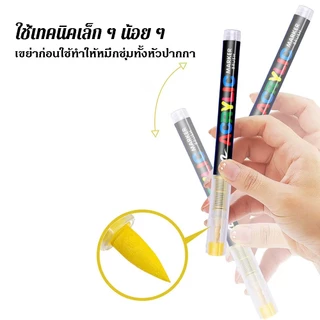 ปากกามาร์กเกอร์สีอะคริลิกหัวพู่กัน 12/24/36/48 สี สีสดใส พร้อมระบบควบคุมหมึกแบบ Direct-Liquid