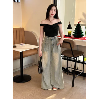 เสื้อครอปโชว์ไหล่ผ้าร่องยืด (A1)
