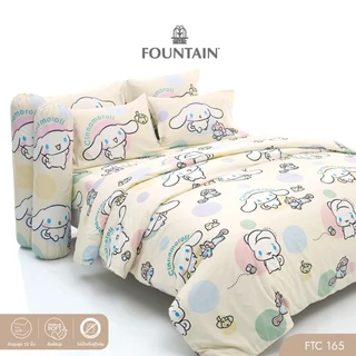 Fountain FTC165 การ์ตูน Cinnamoroll ลิขสิทธิ์แท้ Sanrio สัมผัสนุ่มลื่น ชุดเครื่องนอนฟาวน์เทน ผ้าปูที่นอน ผ้านวม