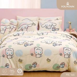 Fountain FTC165 การ์ตูน Cinnamoroll ลิขสิทธิ์แท้ Sanrio สัมผัสนุ่มลื่น ชุดเครื่องนอนฟาวน์เทน ผ้าปูที่นอน ผ้านวม