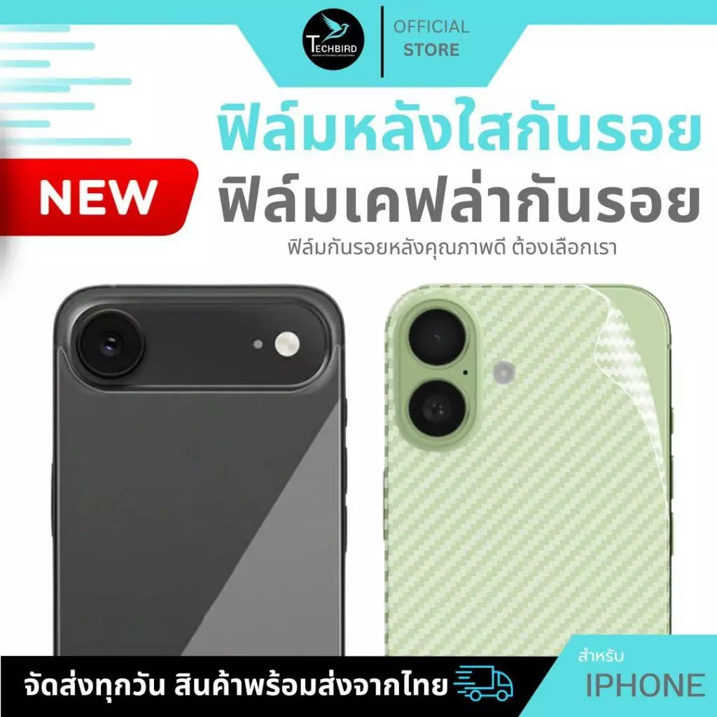 ฟิล์มหลังสีใส สำหรับ ฟิล์มหลังใส ใช้สำหรับ 17 17Air 17Pro 17ProMax16 15 15Pro ฟิล์มกันรอย 14/13/12/12PRO/13PRO 11 เคสใส