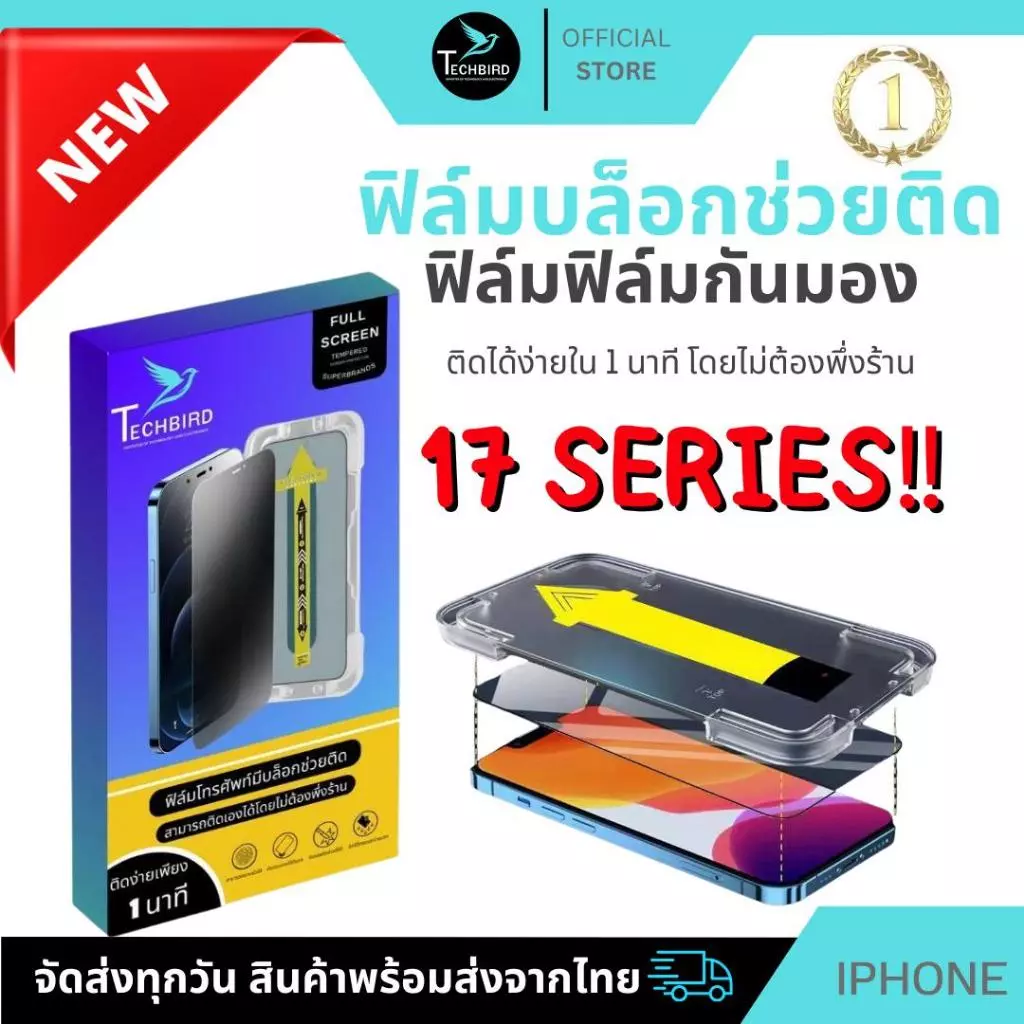 ฟิล์มกันมอง HD iPhone 16/15/14/13/12/11 Pro Max XR XS
