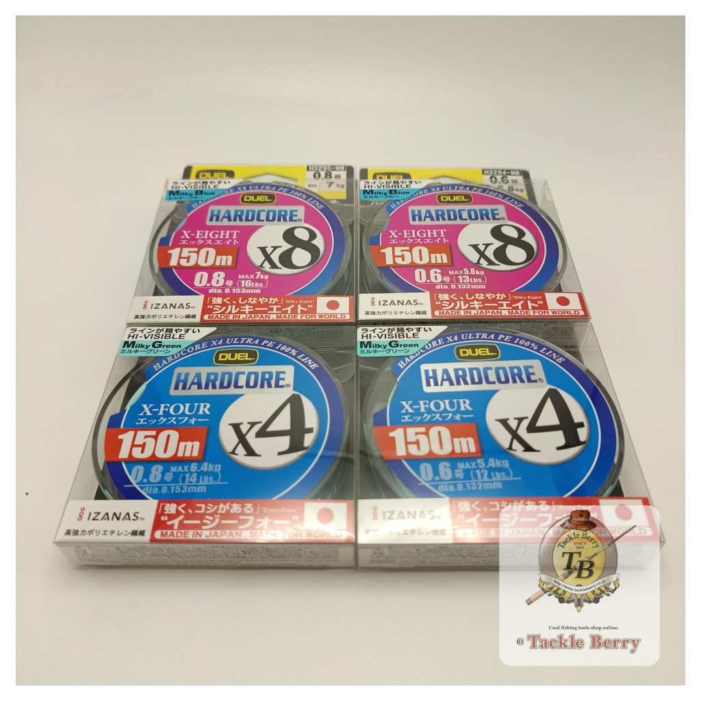 DUEL HARDCORE PE X4,X8 / สายพีอีญี่ปุ่นแท้ๆงานตีเหยื่อปลอม ถัก4และถัก8