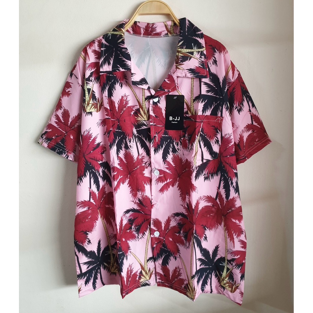 เสื้อฮาวายผ้าไหมอิตาลี อก 48 นิ้ว(ป้าย 4XL) ตัวใหญ่ใส่สบาย