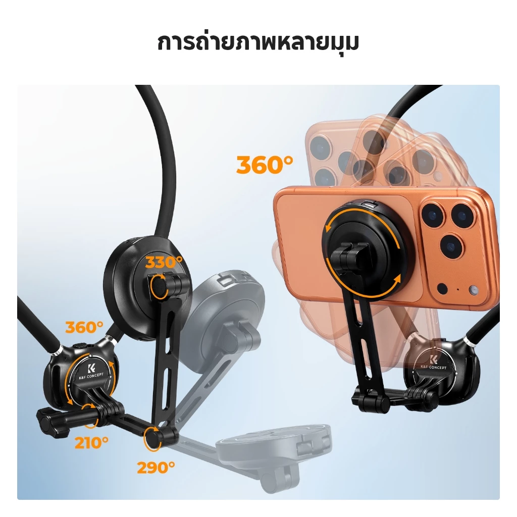 K&F CONCEPT TW02 Magnetic Neck Mount สายคล้องคอ ที่ยึดกล้องแม่เหล็ก GOPRO/DJI Action 6/5/4/Insta360 thumbnail 4