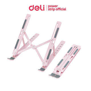 Deli ขาตั้งโน๊ตบุ๊ค แท่นวางโน๊ตบุ๊ค ปรับระดับได้ 6 ระดับ ซิลิโคนกันลื่น พับเก็บได้ ฟรีถุงผ้า Laptop Stand