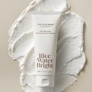 THE FACE SHOP RICE WATER BRIGHT RICE BRAN PORE PEELING TO FOAM CLEANSER โฟมล้างหน้า ผลัดเซลล์ผิว อ่อนโยน ผิวชุ่มชื้น