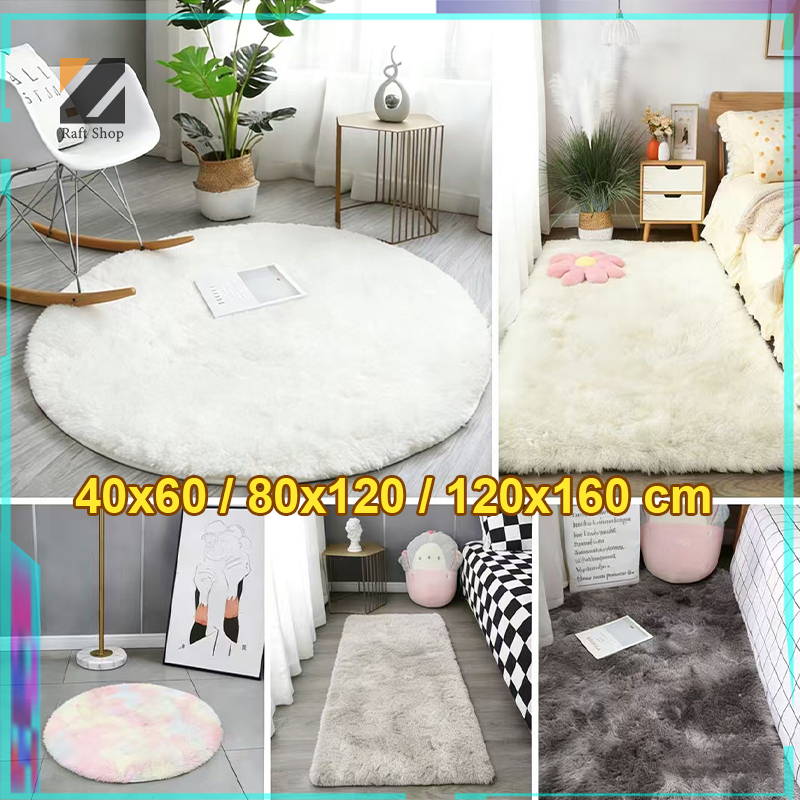 160x120cm แผ่นปูพื้นห้องนอนและห้องนั่งเล่น พรมขนปุยนุ่ม กันลื่น สไตล์มินิมอลสแกนดิเนเวียน มีหลายสีให้เลือก