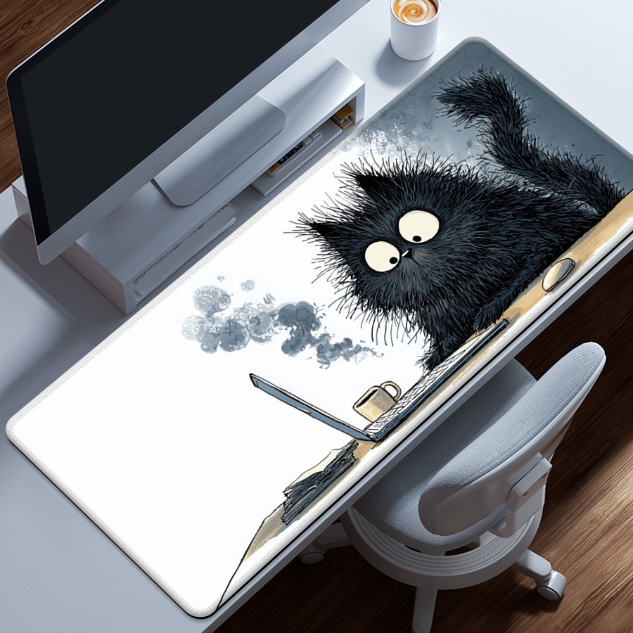 [พร้อมส่ง] แผ่นรองเมาส์ลายน้องแมว Tan Cat Mouse Pad งานเย็บขอบ ขนาด 80x30x0.3 ซม. (หนา 3 มม.) Biangels ราคา ถูกที่สุด ดีลบีเคเค แกลเลอรีภาพที่ 6