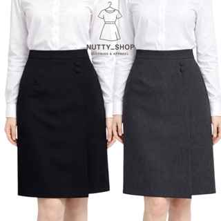 กระโปรงทรงเอเเต่งกระดุมเม็ดใหญ่2เม็ดผ่าทวิสหน้า22