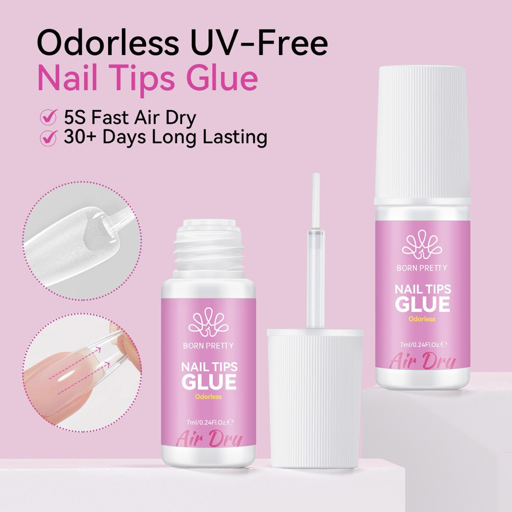 กาวติดเล็บ BORN PRETTY 7ml แห้งเร็ว ไร้กลิ่น ปลอดภัยต่อเล็บ ติดทนนาน