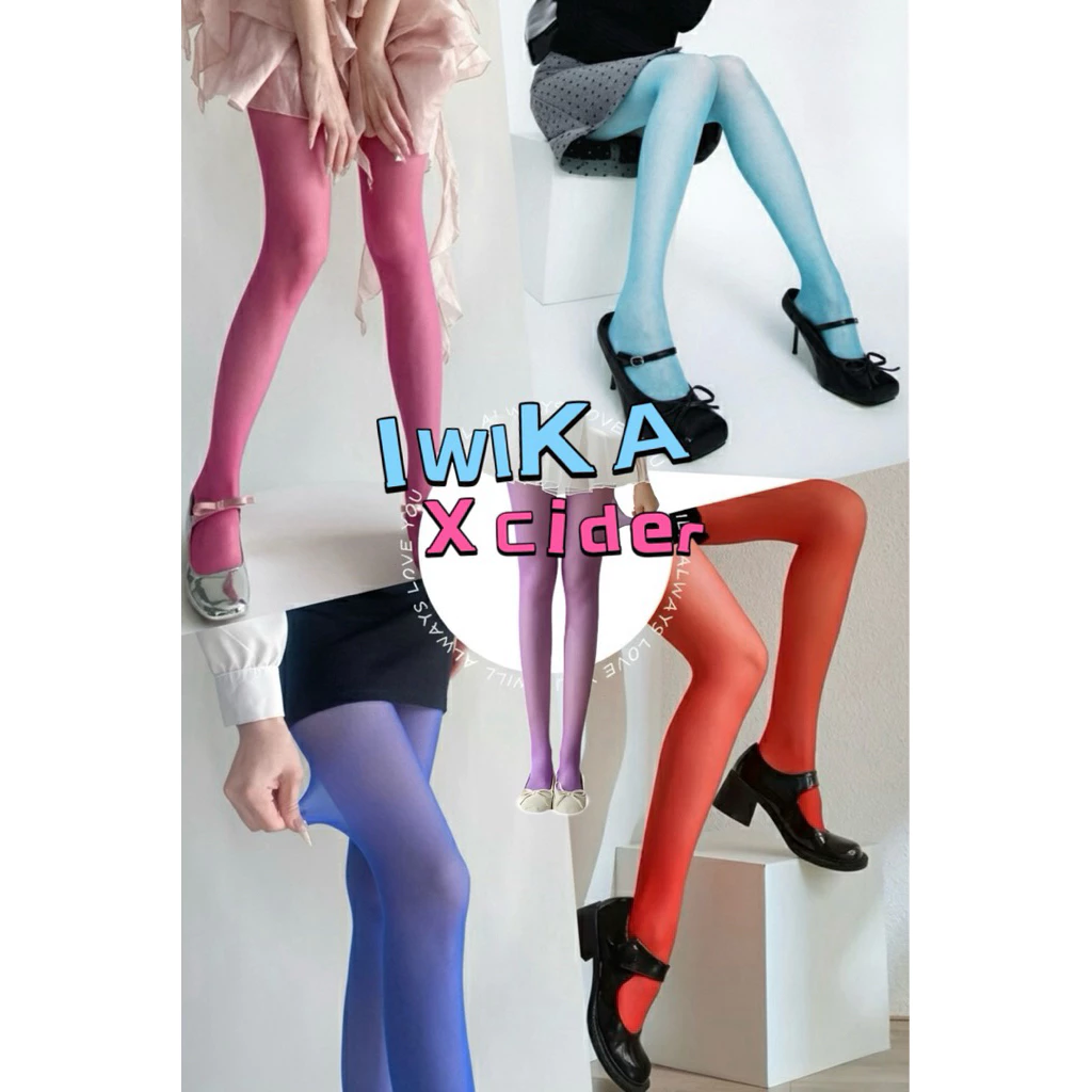 ถุงน่องเต็มตัวผ้าเชียร์เนื้อบางโปรงแสงหลากสี สีสันสดใส Colors full