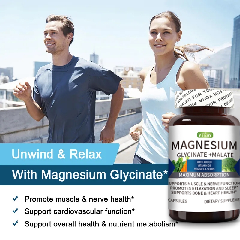 VTEAY Magnesium Glycinate+Malate Vitamin D3 แมกนีเซียม แคปซูล วิตามินสำหรับผู้ใหญ่ 90Pcs - รูปที่ 3