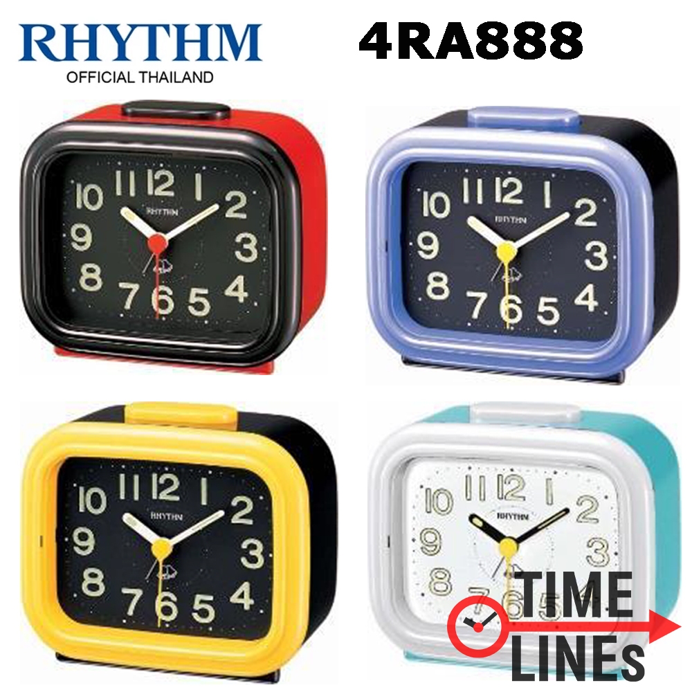 นาฬิกาปลุกพลาสติก RHYTHM  รุ่น 4RA888 สียงดังกังวาล เสียงกระดิ่ง Bell Alarm เข็มเดินกระตุก