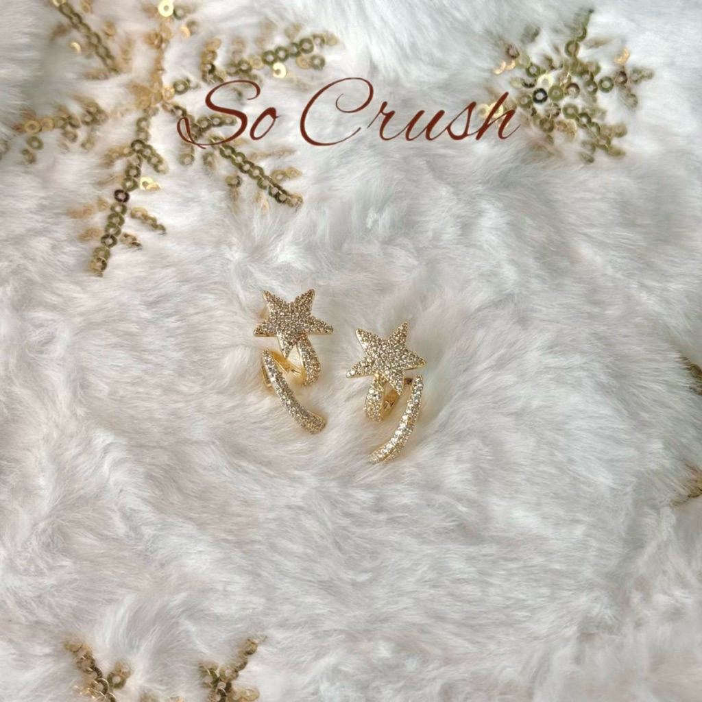 Socrush.bkk | ELARA STAR earrings | SE-066 | ต่างหู ดาว กากเพชร