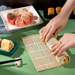 *พร้อมส่ง* ม้วนเสื่อไม้ไผ่ ม้วนซูชิ เสื่อซูชิ เสื่อไม้ไผ่ Sushi Bamboo Roller ข้าวปั้น ซูชิโรล โอนิกิริ