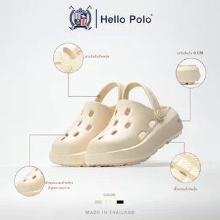 Hello Polo รองเท้าแตะผู้หญิง กันลื่นและทนทาน อ่อนนุ่มเบาสบาย วัสดุ EVA รองเท้าแตะลําลอง ดีไซน์ระบายอากาศ HP8057