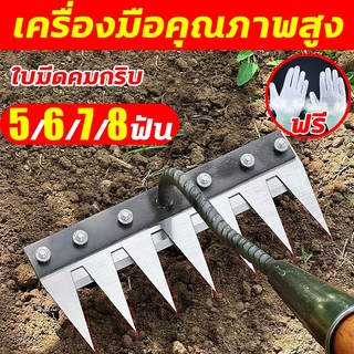 คราดถากหญ้า จอบถากหญ้าคมๆ การกำจัดวัชพืชและการพรวนดิน คราดเหล็ก อุปกรณ์ทำสวน กำจัดวัชพืช คราดเหล็ก