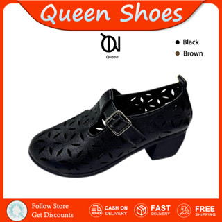 Queenรองเท้าแตะส้นสูง แฟชั่นผู้หญิง หัวแหลม งานเรียบหรูแพง ท…